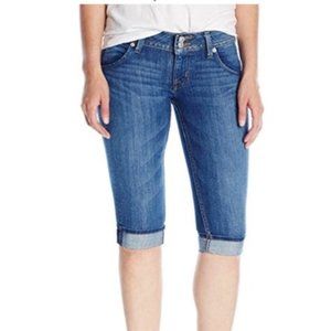 Hudson Amelia Mid-Rise Cuffed Capri Jean Shorts 26